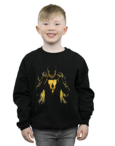 Absolute Cult DC Comics Boys Shazam Lightning Silhouette Sweatshirt Black 3-4 Years