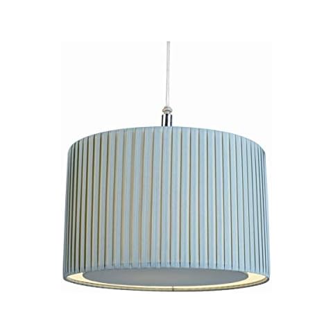 Village At Home Wilson Pleated Pendant Shade, Duck Egg Blue Cover