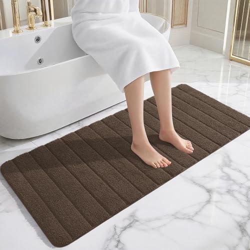 AROGAN Luxury Long Bathroom Runner Rugs 24x72 Inch Bath Rug Non Slip, Brown by AROGAN - Used condition - Image 3