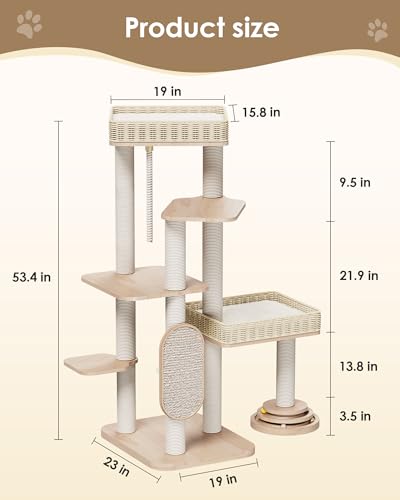 Árbol para gatos moderno de madera con rasguñador miniatura 7