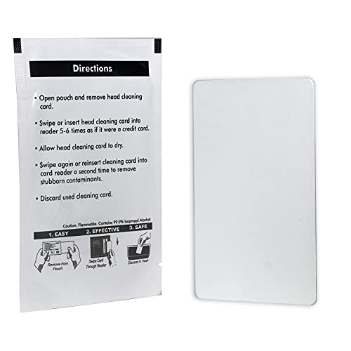 Carte Entretien Bande Magnétique Lot De 50 Cartes Nettoyage CR80 - Pour Lecteurs Cartes - Plastique Blanc Cartes Nettoyage Lecteur Cr80