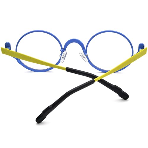 Image of FONEX Colorful Pure Titanium Glasses Frame Women Retro Round Eyeglasses