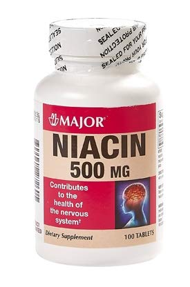MAJOR NIACIN 500MG TABS NIACIN-500 MG White 100 Tablets UPC 309042272605