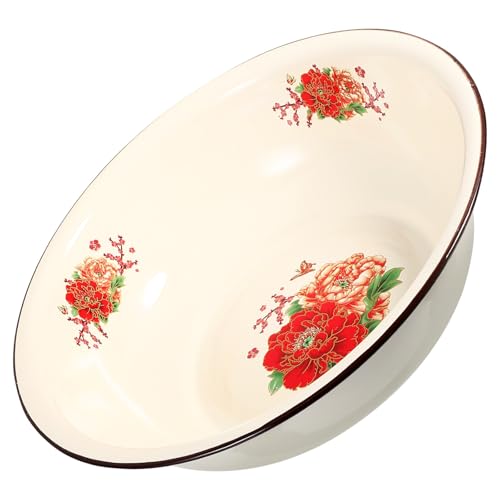 Tazón esmaltado vintage beige 28 cm para cocina miniatura 1