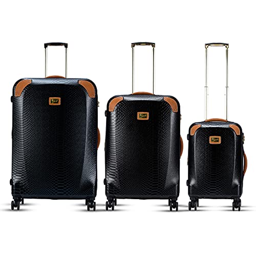 it luggage Resolute Hard Suitcase | Expandable Small, Medium, Large Set of 3 Travel Bag | 8 Wheel Trolley | 16-2406-08 | Black, 47,63.5,73.7cm