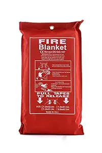 Blanket Emergency (1 x 2 m) Survival Fiberglass, Flame Retardant, Protection Fire Blanket Shelter Safety Cover for The Kitchen, Fireplace, Grill, Car, Camping, (Size-1 x 2 m)