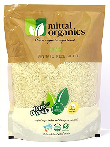 Mittal Organics- Organic White Basmati Rice 850 GM (Pack of 1) | Prefect for Daily Cooking | Rich in Aroma & Fiber, Naturally Aged