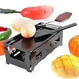 Raclette-Grill, antihaftbeschichteter Käseschmelzer, Rotaster-Backblech mit faltbarem Holzgriff,...