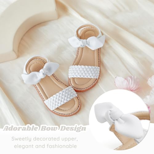 Image of Flaryzone Girls Sandals Open Toe Summer Flats Dress Sandals Shoes Toddler /Little Kid