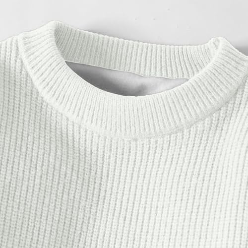 Sweater Men Crew Neck Long Sleeve Sweaters Textured Pullover Sweater Cable Knit Pullover Plus Size Warm Winter Tops4