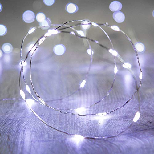 LED String Lights, 30 Micro LEDs on 10Feet/3M Fairy String Lights, Silver Wire Fairy Lights, Battery Operated String Lights for Wedding Party Christmas Table Decorations, Cold White LED String Lights, 30 Micro LEDs on 10Feet/3M Fairy String Lights, Silver Wire Fairy Lights, Battery Operated String Lights for Wedding Party Christmas Table Decorations, Cold White