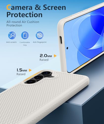 Image of FNTCASE for Samsung Galaxy S25 FE Case: Shockproof Protective Lightweight with Screen Protector Duty Rugged Cell Phone Cover Non Slip, Military Grade Drop Protection for S25FE(White)