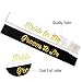 HAPRTY Bride to Be and Groom to Be Sash, 2 Pieces White and Black Bachelorette Sash for Bridal Shower Engagement Party Decorations Supplies