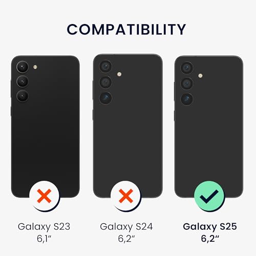 kwmobile 3x screenprotectors compatibel met Samsung Galaxy S25 screenprotector - Beschermfolie voor smartphones - Transparant - Afbeelding 6