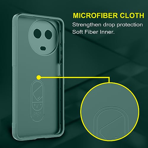 Image of Zapcase Back Case Cover for Realme Narzo 60X 5G | Compatible for Realme Narzo 60X 5G Back Cover | Liquid Silicon Magic Case with Camera Protection | Dark Green