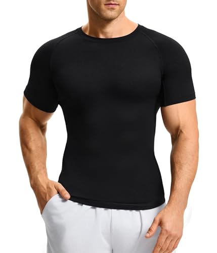 Nebility Mens Compression Shirt Shapewear Undershirt Slimming Short Sleeve Tummy Control Athletic Body Shaper...