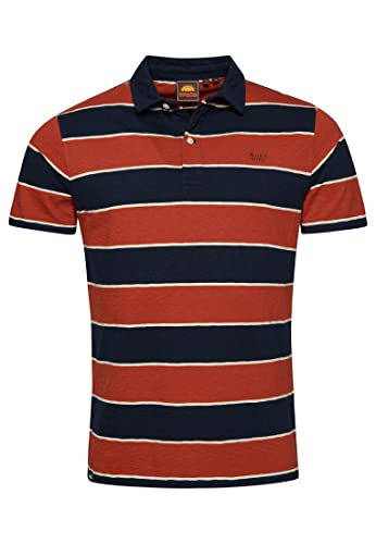 Superdry Herren Vintage Jersey S/S Polo Sweatshirt, Navy/Burnt Orange...