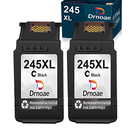 Drnoae Remanufactured Ink Cartridge Replacement for Canon 245XL PG-245 PG-243 for MX492 MX490 MG3022 MG2522 MG2920 MG2420 MG2520 MG2922 MG2924 MG3029 iP2820 Printer (Black, 2 Pack)