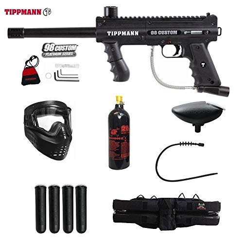 Maddog Tippmann 98 Custom Platinum Series Silver Paintball Gun Package - Black