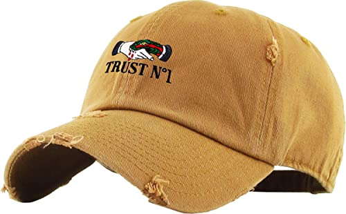 Image of KBETHOS Dad Hat Trust No One Royalty Hustle Vibe Baseball Cap Adjustable Cotton Vintage