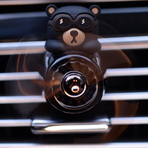 Purificadores de ar para carro, fofo urso piloto difusor rotativo hélice giratória para saída de ar,