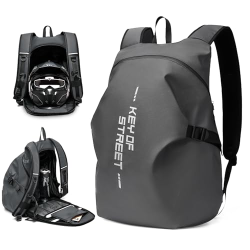 WEPLAN Mochilas de Motocicleta para Hombre Mochila para Casco Moto Integral Mochila Moto Impermeable...