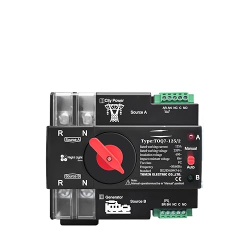 Commutateur de sélection triphasé TOQ7 125A pour sécuriser l'électricité de la maison sans coupure