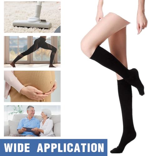 2 Pares Calcetines de Compresion para Hombres y Mujeres, 15-20 mmHg Calcetines de Compresión, Medias de Compresion para Correr, Running Deporte, Volar, Viajes, Varicosas, Enfermeras (L/XL) - imagen 4