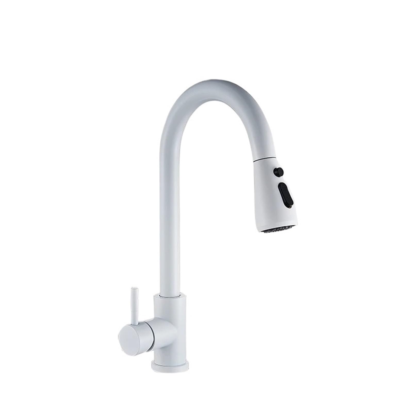 Mitigeur d'évier de cuisine blanc à douchette extractible et bec rotatif 360 pour un lavage ciblé