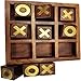 iGOLD Handmade Wooden Tic Tac Toe For Children Adults, With Golden 0 X 6
