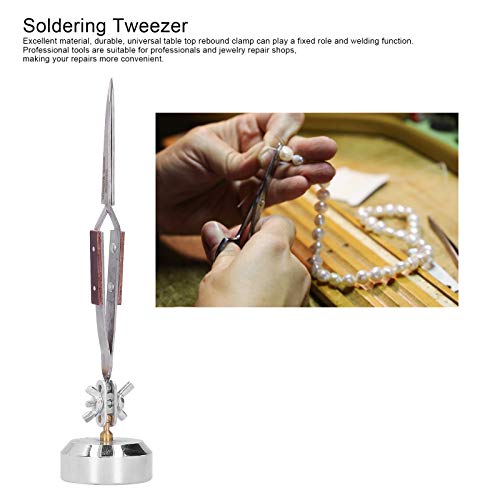 Pince à épiler troisième main avec base stable pour soudure et réparation bijoux