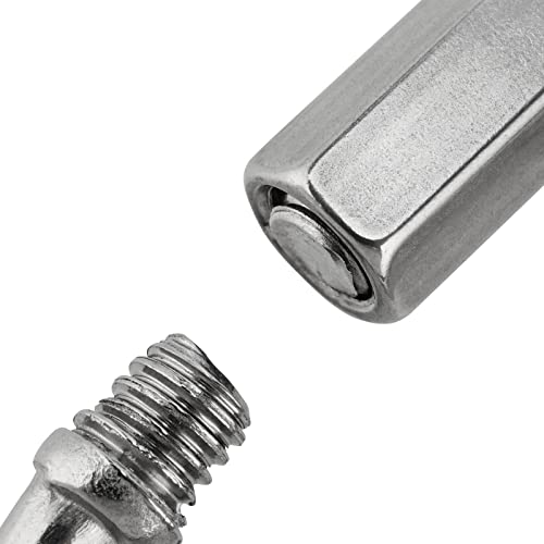 ZEONHEI 28 Stück M4 Edelstahl Kettenglied Schraubverbinder mit Schraubverbinder, 4mm x 40mm Kettenglied Kettenverbinder 4mm, Kettennotglied für Karabiner Hängematte Camping, Outdoor, 160kg Tragkraft