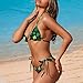 Pugasmiru Four-Leaf Clover Pattern Women's Adjustable Bikini Set Sexy St. Patrick's Day Two Piece Triangle Swimwear Tie Straps Soft Fabric Flattering Fit All Day Wear XS-2XL