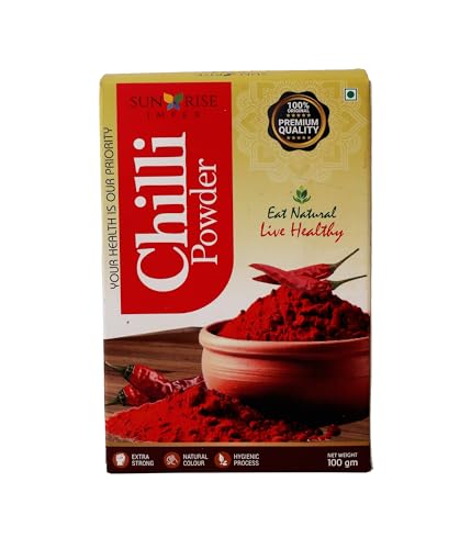 Image of SUNRISE Impex Kashmiri Red Chilli Powder 100g | Lal Mirch Powder for Rich Color & Mild Spice | No Artificial Colors