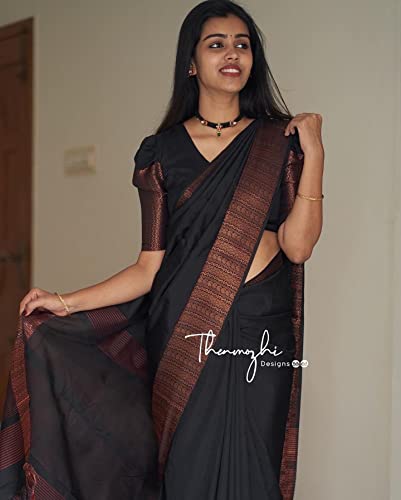 Image of Flosive Women's Present Banarasi Soft Lichi Silk Saree Beautiful Jacquard Rich Pallu Design Work Zari Woven Kanjivaram Silk Style Saree Induja Copper With Soft Lichi Silk Blouse Piece