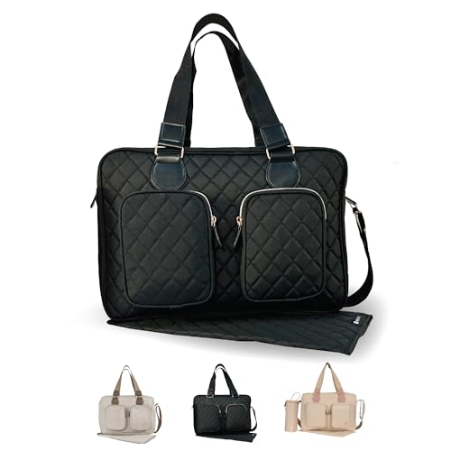 My Babiie Billie Faiers Black Quilted Deluxe Baby Changing Bag XL