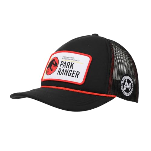 Bioworld Jurassic Park Park Ranger Badge Trucker Black Hat