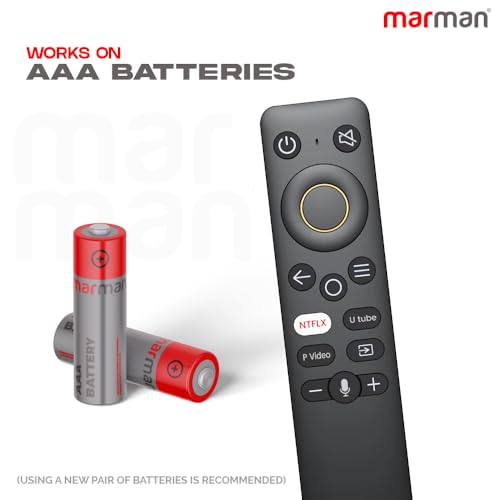 Image of marman Compatible Realme TV Remote Control Original Bluetooth and Voice Enabled with Netflix YouTube and Prime Video Hotkeys for Andriod Smart HD 4k LED Television - Pairing Must !