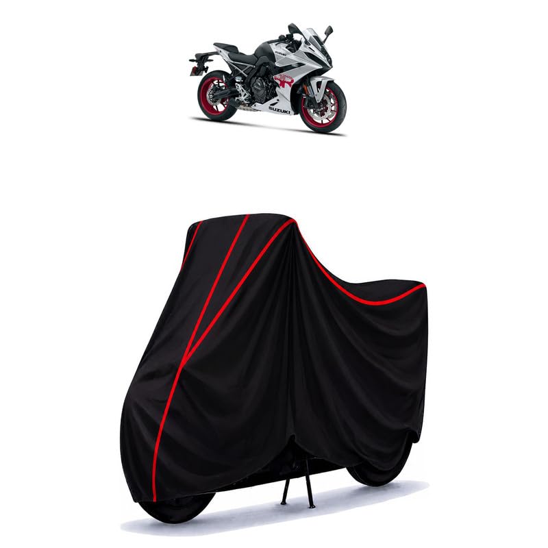 Image of Suzuki GSX 8R Water Resistant Bike Cover for All Motorcycles & Rain | Heavy Duty Taffeta Fabric | UV Protection, Dustproof, Scratchproof | All Weather Two Wheeler Body Cover with Elastic Bottom