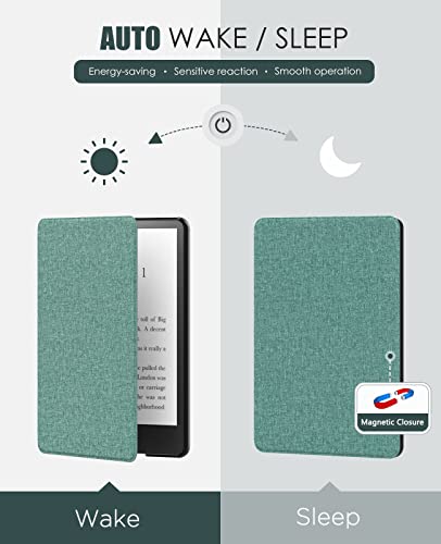 MoKo Coque de Protection Compatible avec 6,8 Pouces Kindle Paperwhite 11e Gén (Modèle 2021), Étui Pliable pour Kindle Paperwhite Édition Signature Tablette, Auto Réveil/Veille, Vert