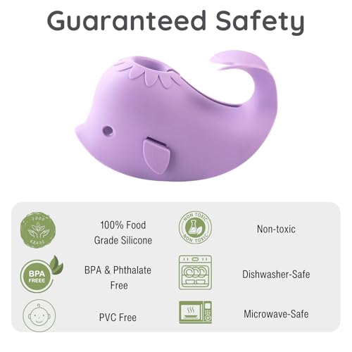 Image of PandaEar Baby Bathtub Faucet Cover, Bath Spout Cover, Baby Shower Protector Cover for Kids Toddlers and Baby Bathroom Tub, Whale (Purple)