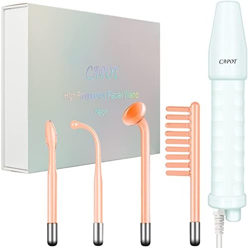 CAPOT High Frequency Facial Wand Portable Handheld High Frequency Facial Machine with 4 Different Neon Tubes