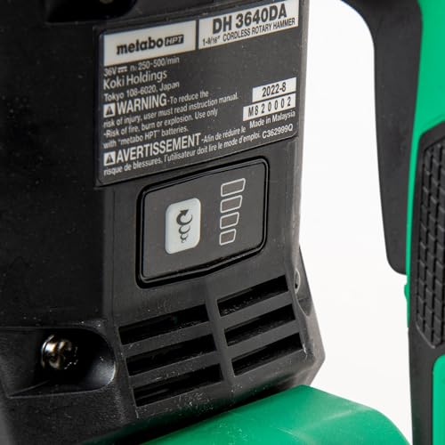 Image of Metabo HPT 36V MultiVolt Cordless Rotary Hammer | 1-9 /16-Inch SDS Max | Tool Only - No Battery | Optional AC Adapter | DH3640DAQ2