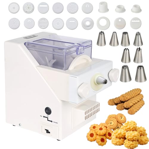 Máquina eléctrica para hacer galletas, máquina automática para hacer galletas con 8 boquillas y 6 moldes, prensa de galletas de alta velocidad para hornear casero, tiendas de postres y cocinas