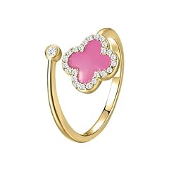 O-Pink Lucky Clover Rings