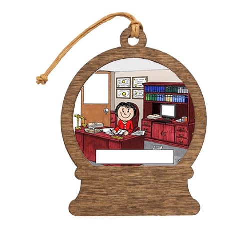 PrintedPerfection.com Personalized Lawyer - Female Wooden Snow Globe Shaped Christmas Ornament