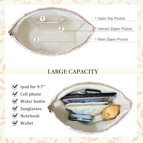 Image of Sunwel Fashion Top Zipper Floral Quilted Bag Small Tote Bag for Women