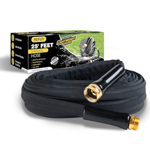 Flexible Garden Hose 50 FT, Anti-Kink Non-Expandable, Ultra-Lightweight Water Hose with Aluminum-Coated Copper Fittings for RV, Camping, Yard, Outdoor Use 50FT