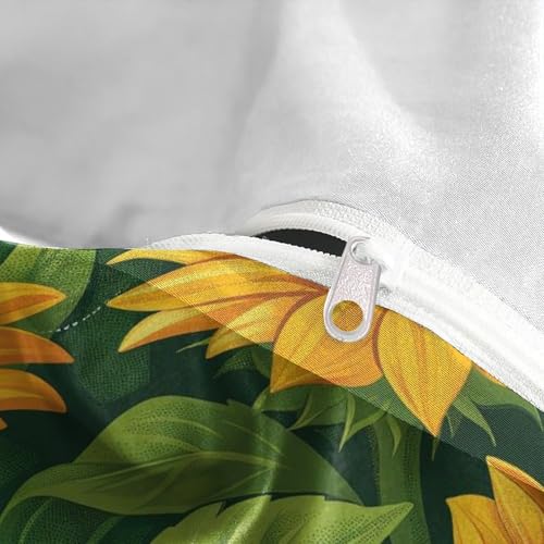 Housse de couette 260x220 respirante anti-transpiration parure de lit tournesol microfibre douce - 8