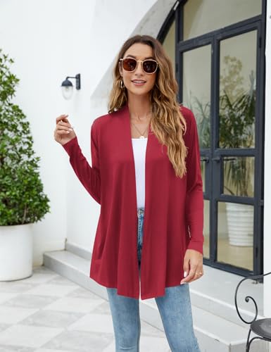 Image of Newchoice Womens Casual Lightweight Long Sleeve Cardigan Soft Drape Open Front Fall Dusters (S-3XL)